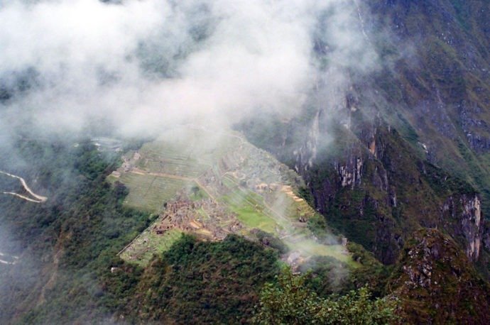 P visto do alto do Wayna Picchu
