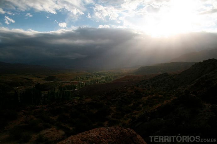 Pôr do sol em Potrerillos