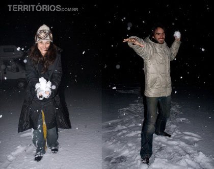 Brincando na neve
