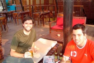 Com Sergei no restaurante Espaço Baía