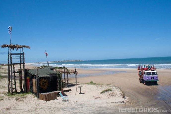 Chegando a praia