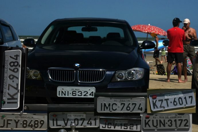 Placas de diferentes cidades
