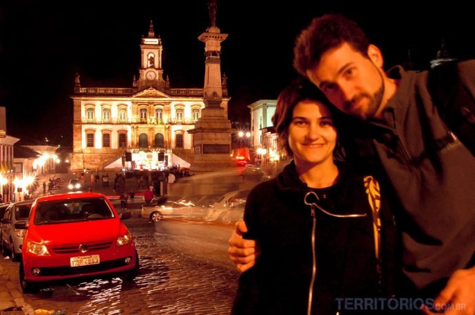 Eu e Leandro na Praça Tiradentes