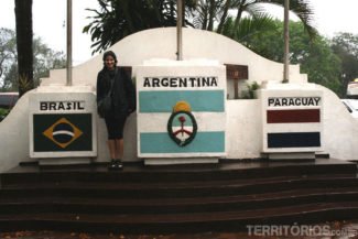 No marco das 3 fronteiras do lado argentino Em Puerto Iguazú
