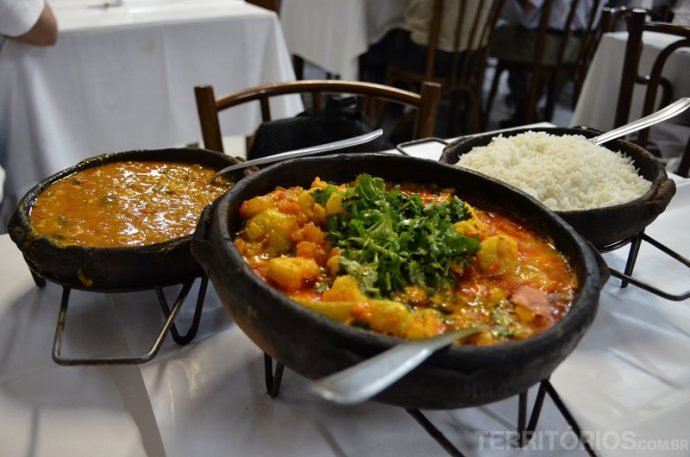 Moqueca de robalo com camarão no restaurante Pirão