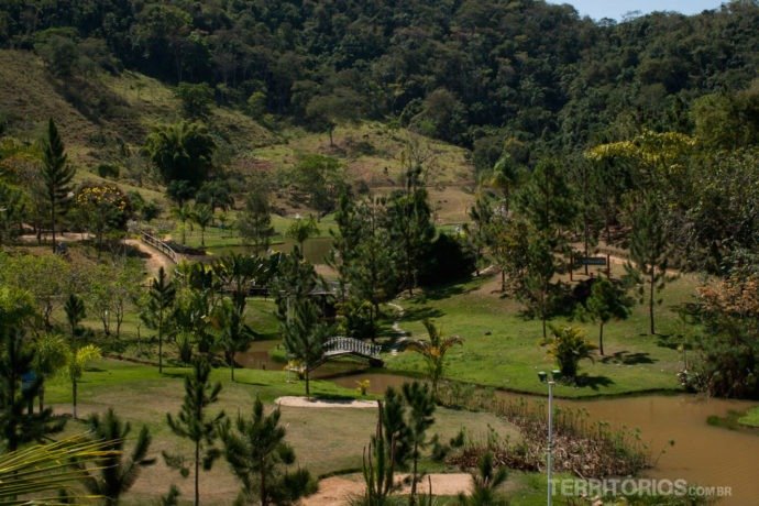 Jardins ao redo do lago