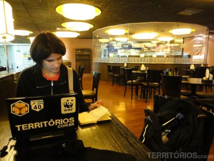 Atualizando o site no aeroporto de Buenos Aires
