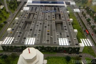 Maquete do estacionamento para 4 mil carros