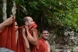 Depois do banho nas piscinas do Malacara