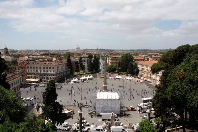 Vista de cima da Piazza del Popolo