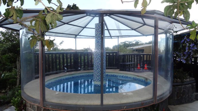 Piscina aquecida no hotel