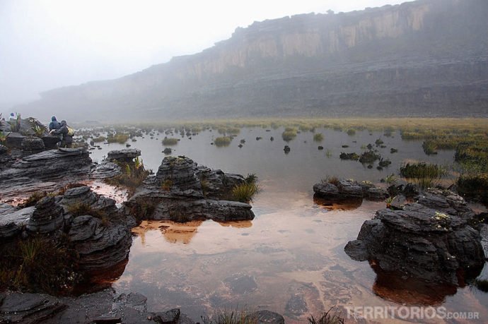 As águas no topo do Monte Roraima As águas no topo do Monte Roraima