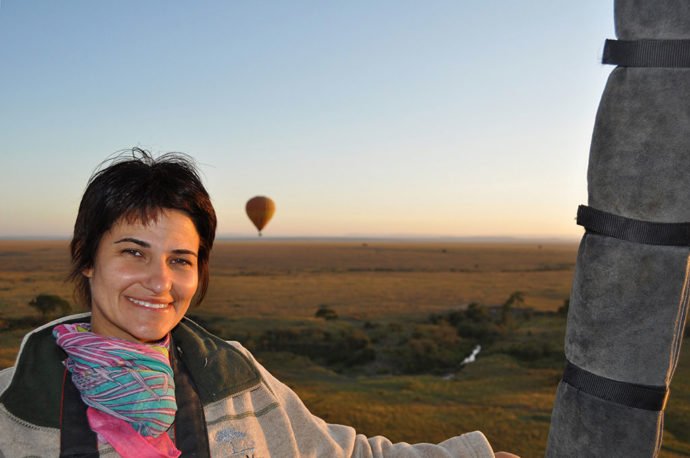 Passeio de balão em Maasai Mara com a boca rachada e cara de sono (foto Tarcila Ferro) Passeio de balão em Maasai Mara com a boca rachada e cara de sono (foto Tarcila Ferro)