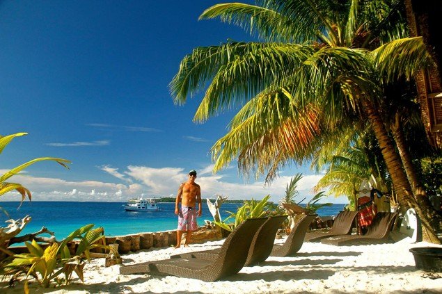 Um dos poucos resorts do arquipélago