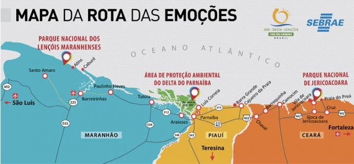 Mapa da Rota das Emoções