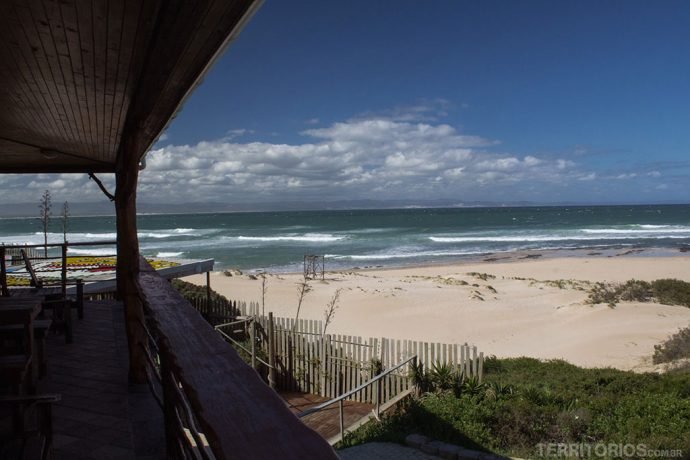 Vista da varanda do nosso quarto em Jeffreys Bay