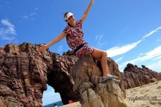 Alexandra Aranovich na foto clássica na Pedra Furada Alexandra Aranovich na foto clássica na Pedra Furada