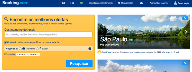 Como pesquisar hotel no Booking