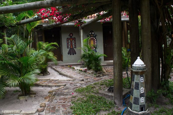 Caminho para as cabanas na Pousada Vila Verde