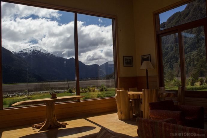 Vista no Hotel Natura Patagônia em Peulla