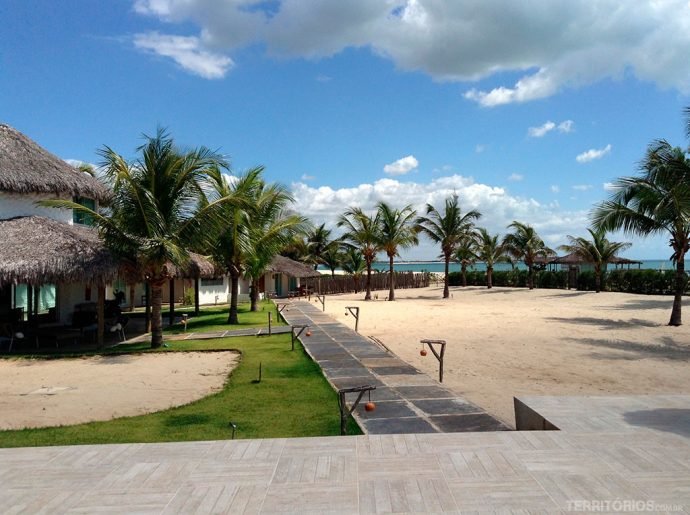 Estrutura da pousada pé na areia