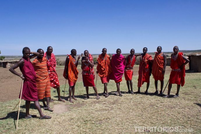 Tribo Maasai em Maasai Mara