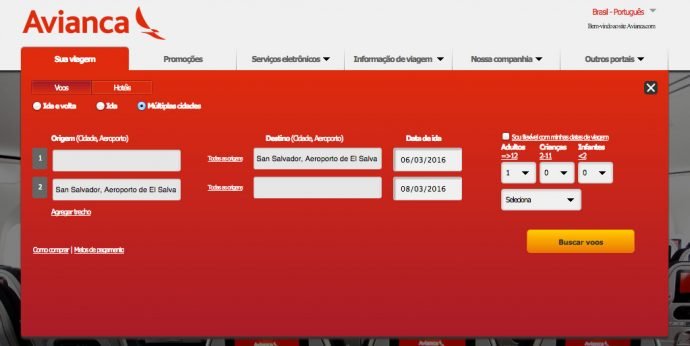 Página para aproveitar o stopover