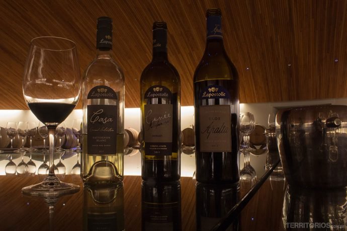 Vinhos servidos na degustação