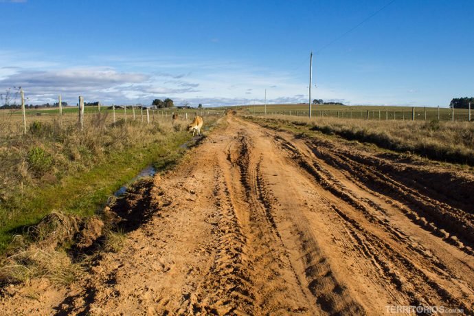 Um dos trechos complicados da estrada de terra