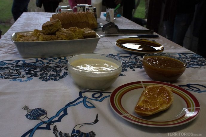 Parte do café caseiro depois do passeio