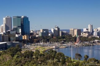 Elizabeth Quay vista do Kings Park Elizabeth Quay vista do Kings Park