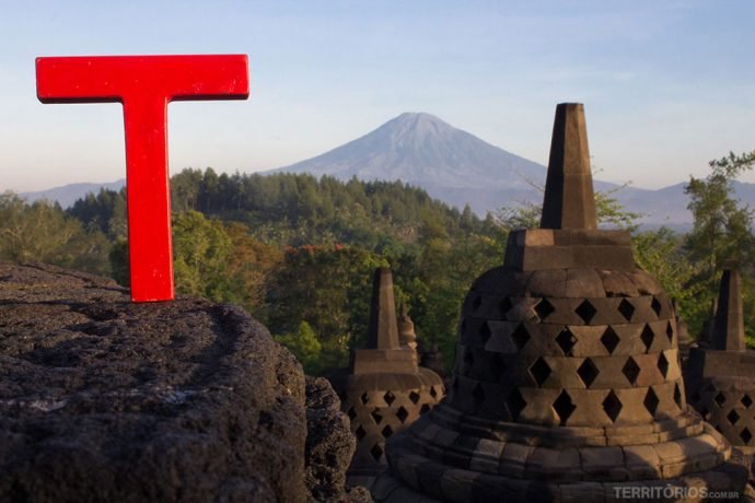 Templo Borobodur, em Magelang. Ilha de Java