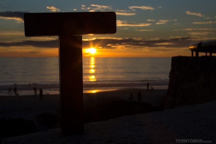 Pôr do sol no Oceano Índico, em Perth