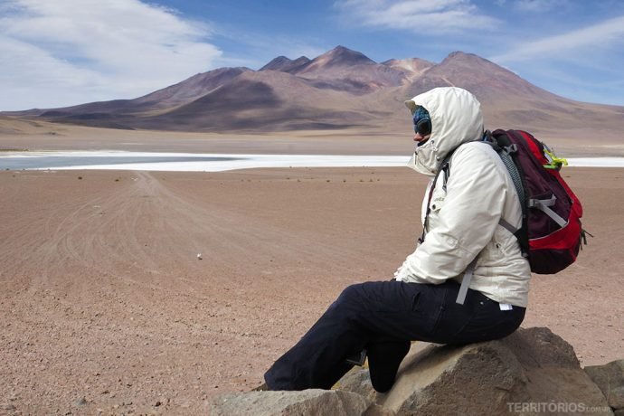 Vestida para os dias mais frios com a mochila Transalpina 26 SL