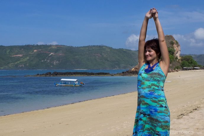 Curtindo Mandalika Beach sem pressa
