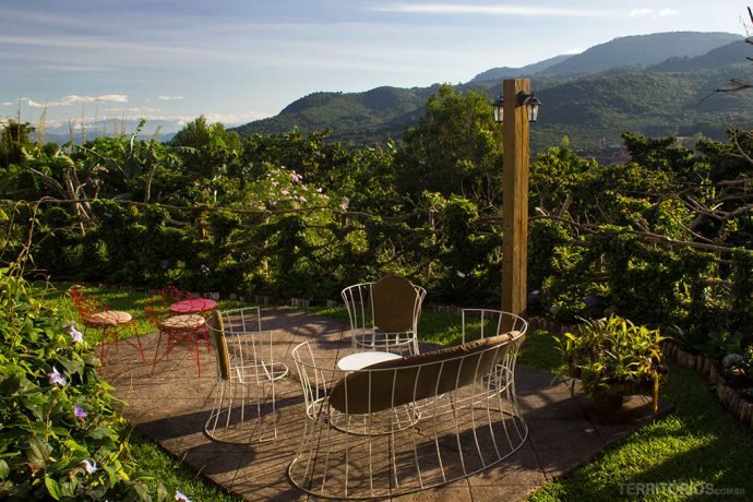 Vista do restaurante e suítes do Misión de Angeles
