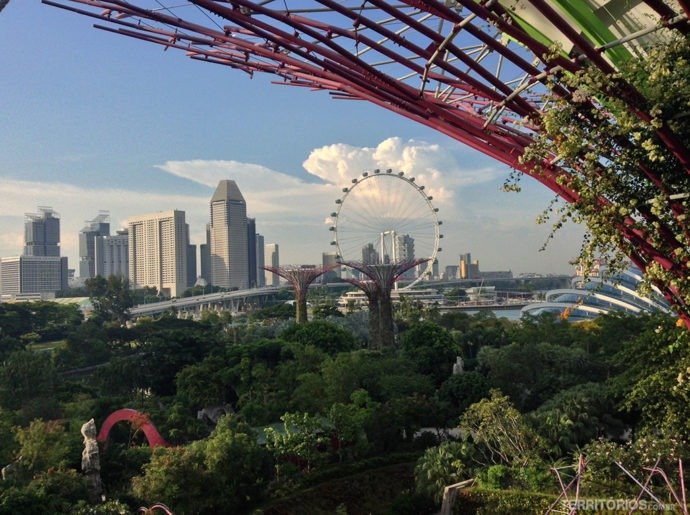 Moderna Singapura vista do Gardens by the Bay, Marina Bay