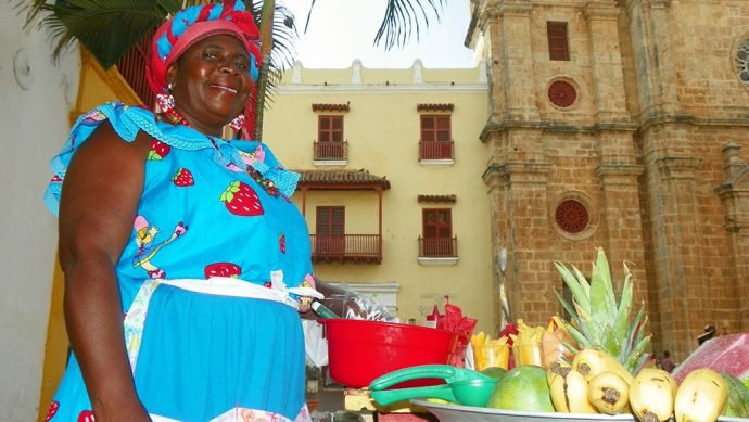 Uma das muitas palenqueiras de Cartagena
