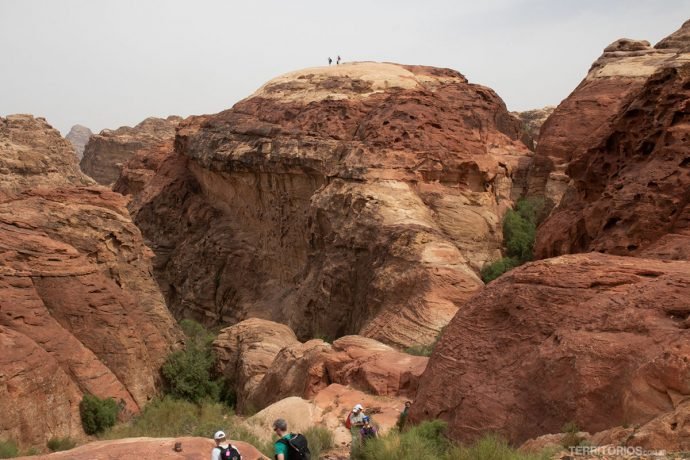 Diversas opções de trilha em Petra