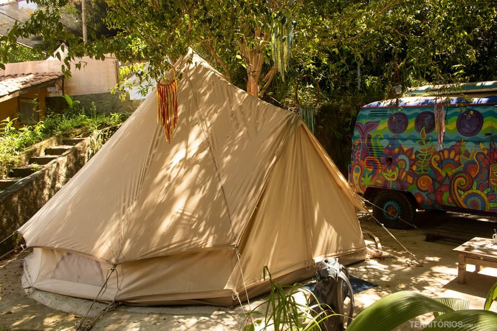 Barraca de lona estilo glamping
