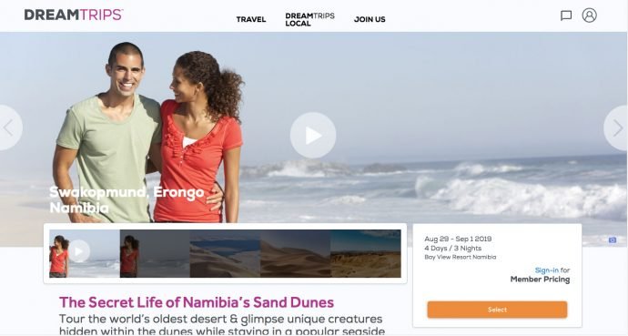Pacote para Namíbia no site Dreamtrips