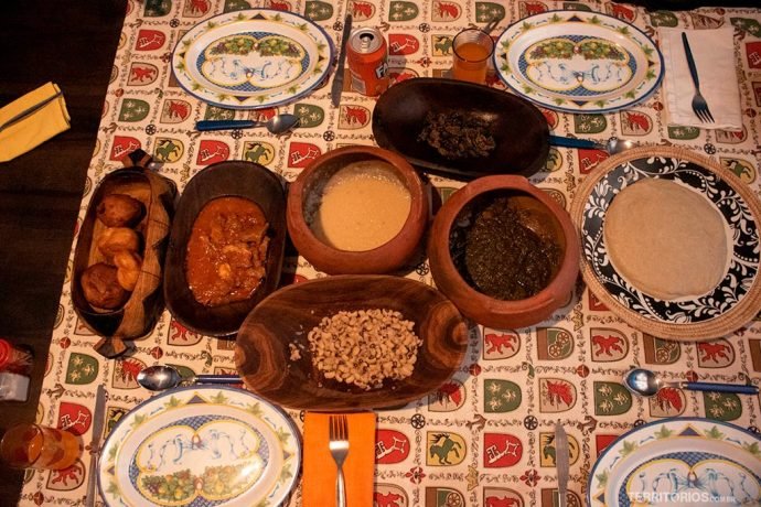 Refeição típica de uma família de Mondesa Township
