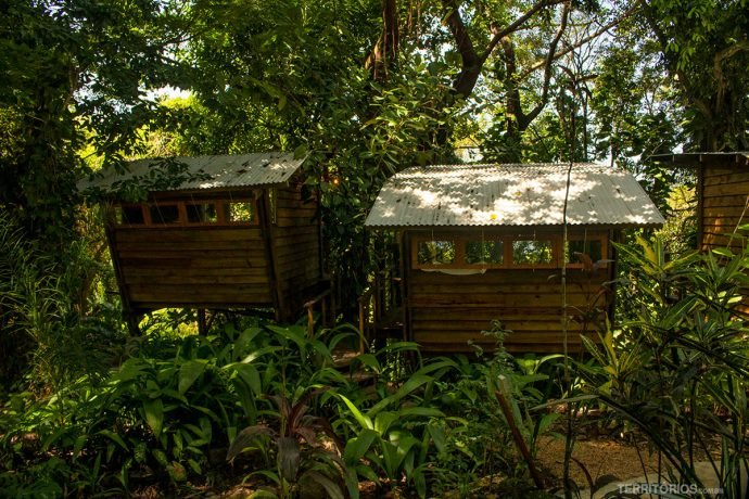 Cabanas em meio a Mata Atlântica no Hostel da Vila, em Ilhabela