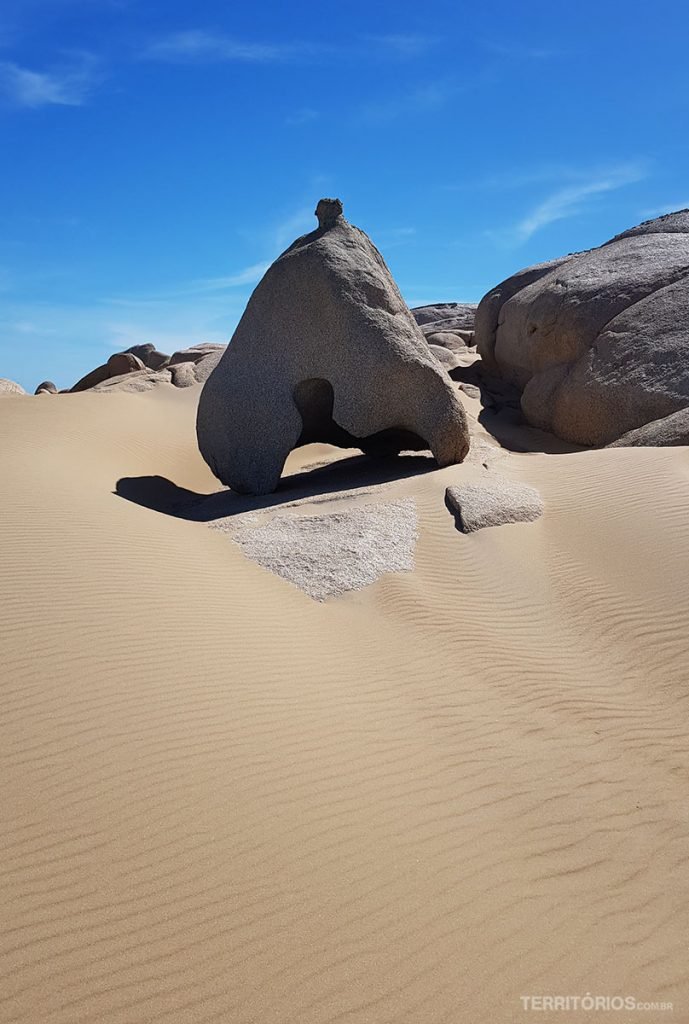 Formações rochosas no caminho para Cabo Polonio