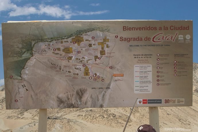 Mapa de Caral, Peru