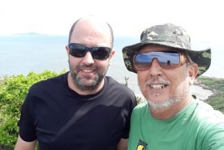 Luciano Nagel e o guia Max Mendes